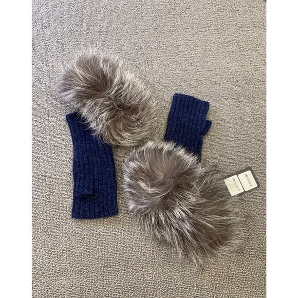 Zoe Couture Women One Size Blue Cashmere Gloves NWT - Picture 5 of 5